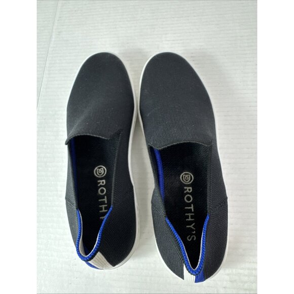 Rothy Women's 9.5 The Original Slip On Sneakers Black Knit Upper - Picture 2 of 16